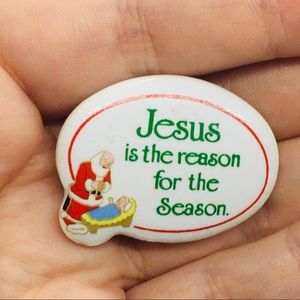 Jesus Santa Christmas pin